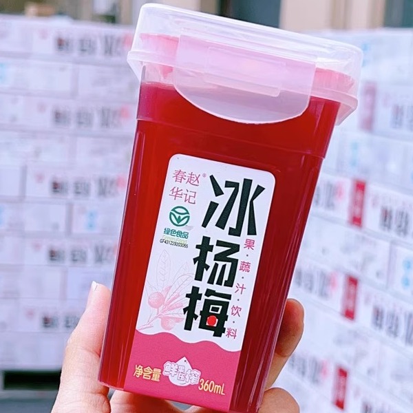 春华赵记冰杨梅汁360ml6瓶新日期