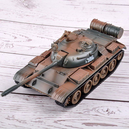 正品乐加T55合金坦克模型摆件1:43仿真金属59式军事战车玩具坦克