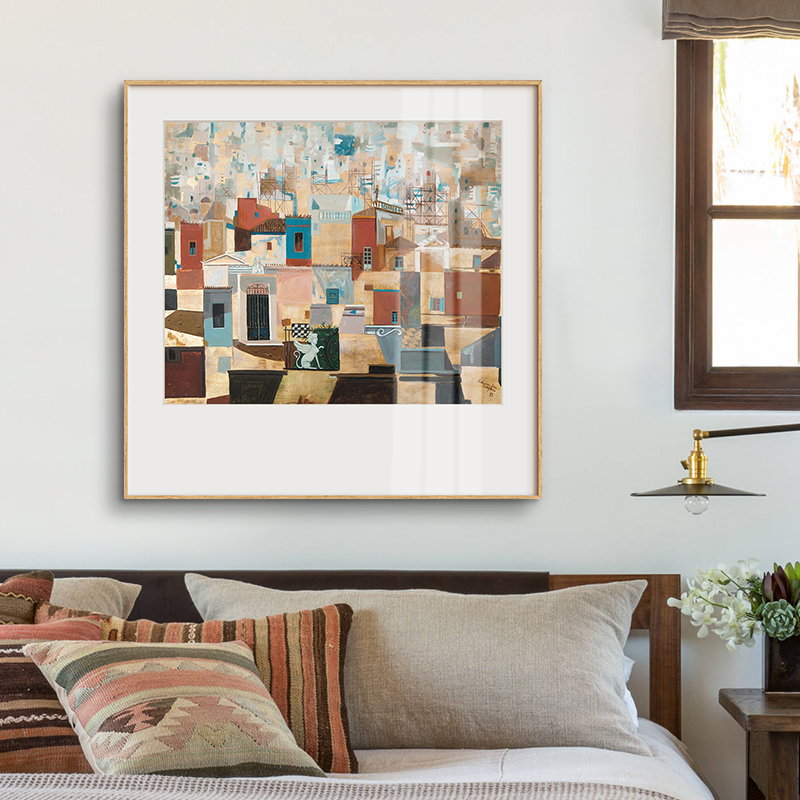 鳟鱼 斯皮罗斯小众艺术装饰画客厅画餐厅正方形风景挂画卧室壁画图片