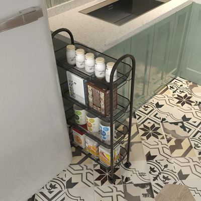 厨房置物架落地多层窄缝可移动小推车缝隙夹缝收纳架多功能储物架