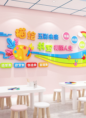 画室美术教室环创氛围布置艺术培训机构绘画班文化背景墙面装饰贴