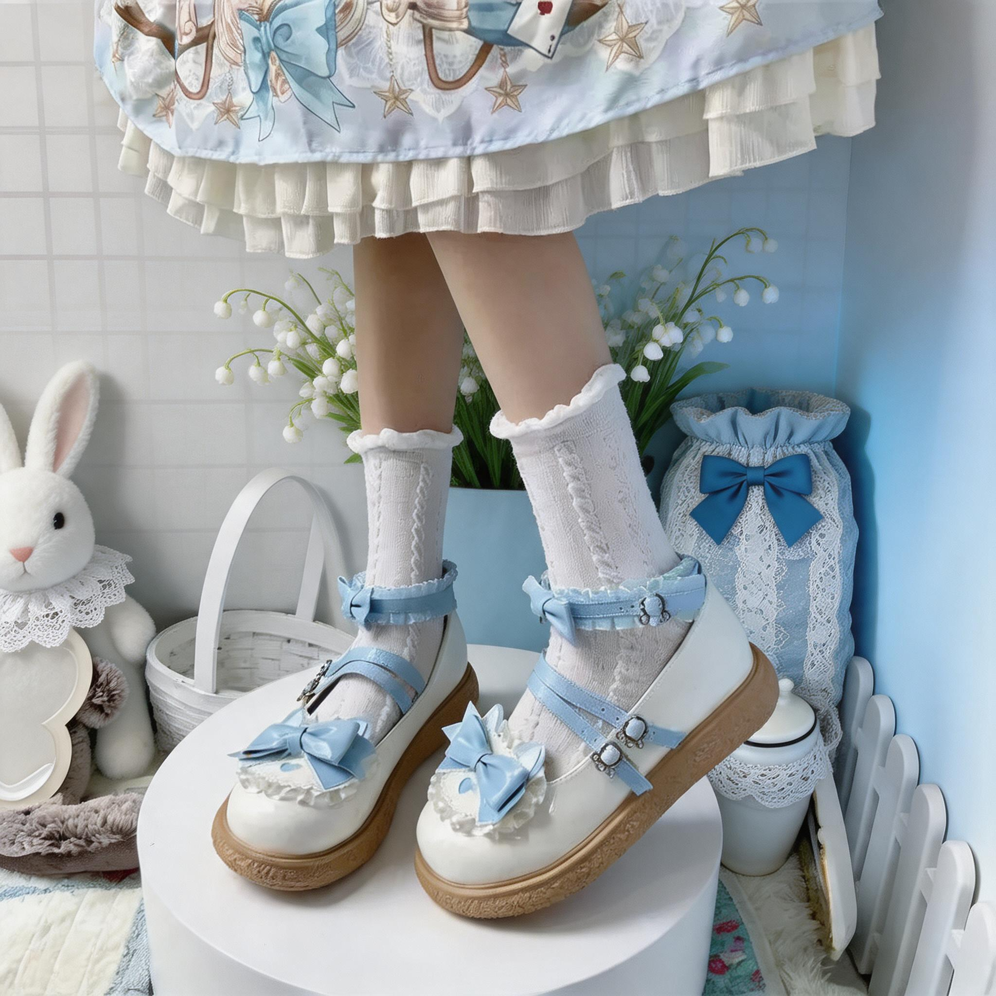 喵叔家原创洛丽塔奶油波特比学院lolita女鞋蝴蝶结日系软妹大头鞋