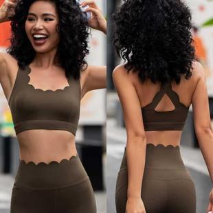 夏季运动上衣跑步健身训练瑜伽文胸舒适透气带胸垫聚拢普拉 提背