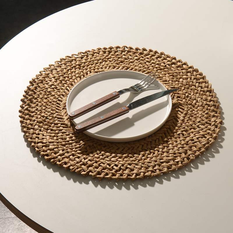 oakliving法式手工编织餐垫家用餐厅隔热垫餐桌垫子防烫垫子餐具