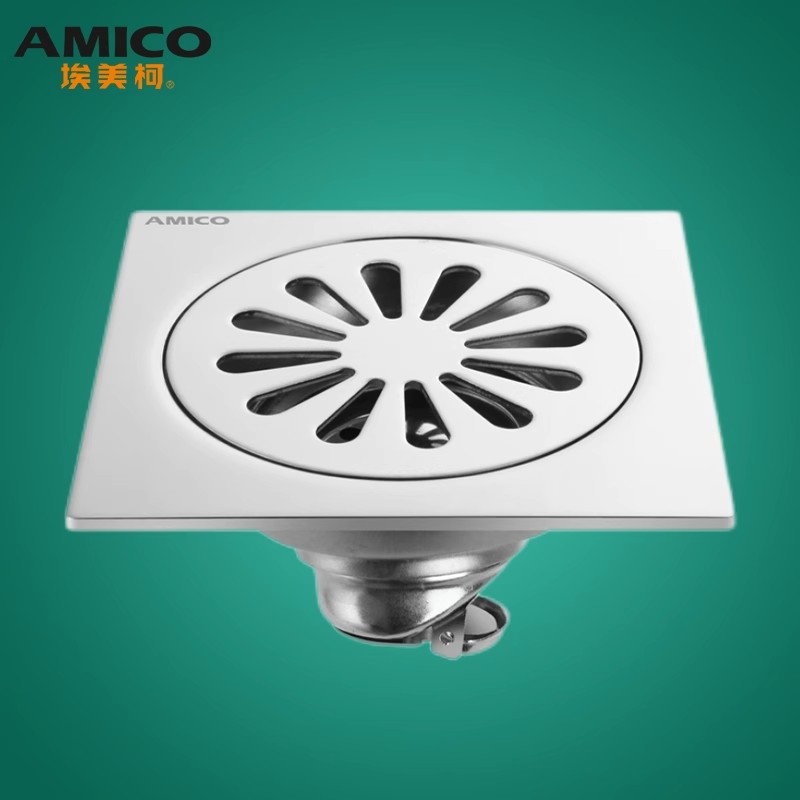 埃美柯304不锈钢地漏BP8301重力自封防臭防虫地漏40管大流量排水