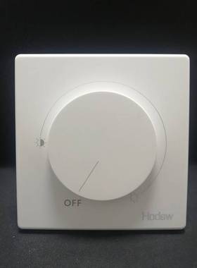 LED灯调光开关500瓦可控硅明暗亮度旋钮无极调光器磨砂黑色汉顿86