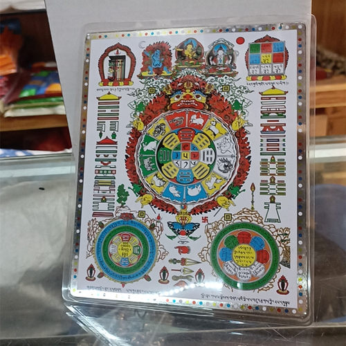 速发藏用文殊九宫八卦合金卡片家式供防摆件密宗玄关奉水塑边大中