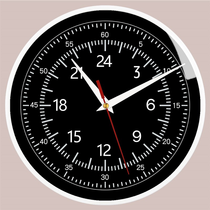 速发24小时表盘设计装饰圆形挂钟客厅家用挂钟来图时钟