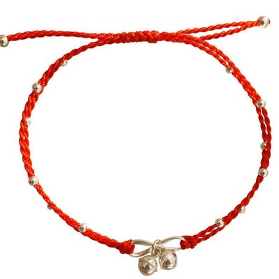 速发红绳子脚链铃铛简约复古民族风学生情侣宫铃足链本命年保平安