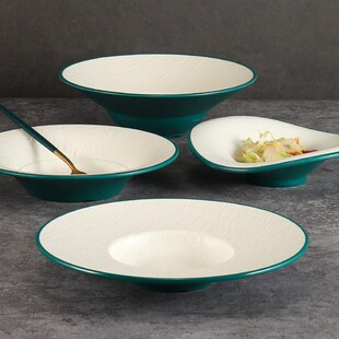 速发密胺盘子仿瓷西餐意面盘汤盘草帽店深盘酒餐餐厅菜盘沙拉盘盘