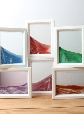 速发创意家居饰品流艺摆品立式相框d动术透明工沙画礼件