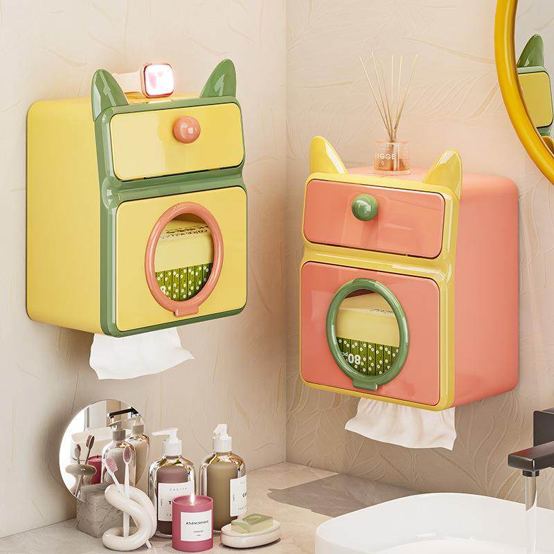 卫生间壁挂式厕纸盒家用厕所免打孔纸巾盒洗手间防水卫生巾置物架,收纳整理,纸巾盒,淘宝优惠券,粉丝福利购,淘宝优惠卷
