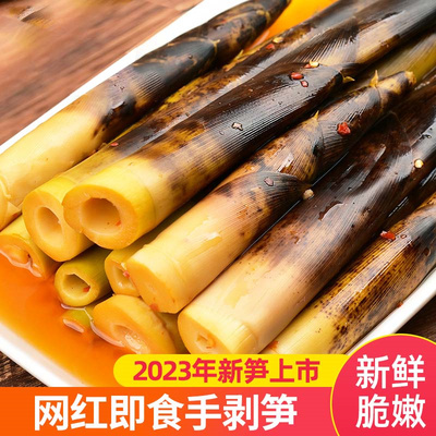 网红手剥笋抖音快手网红零食500g包邮香辣泡椒味手扒脆笋开袋即食