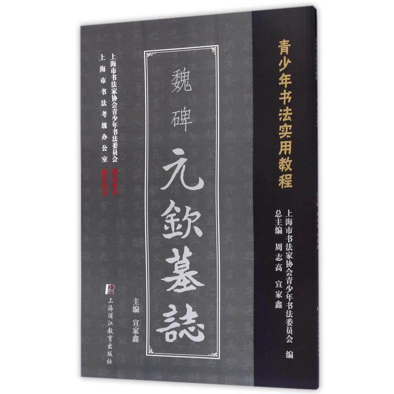 宣家鑫,周志高,上海市书法家协会青少年书法委员会魏碑元钦墓志(正版旧书包邮)上海浦江教育出版社9787811215205