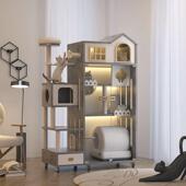 猫窝猫别墅家用室内猫屋可放自动猫砂盆猫柜猫爬架猫厕一体猫笼子