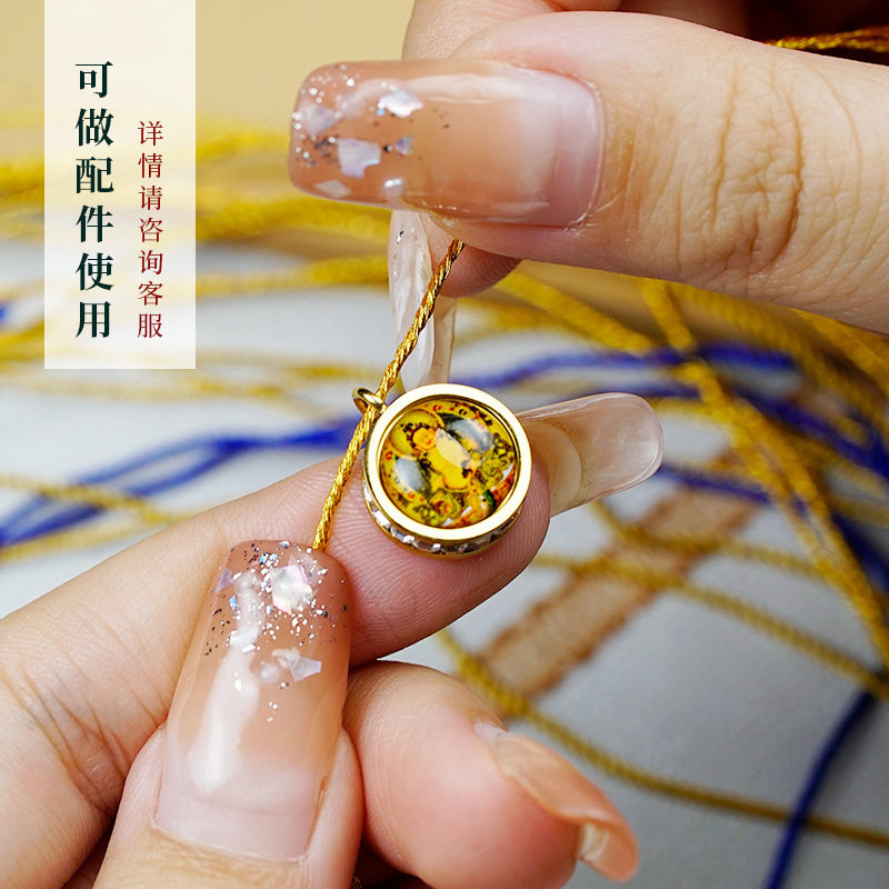 钛钢吊坠金银锁骨链轻时尚项链饰品可定图案 - 实物图