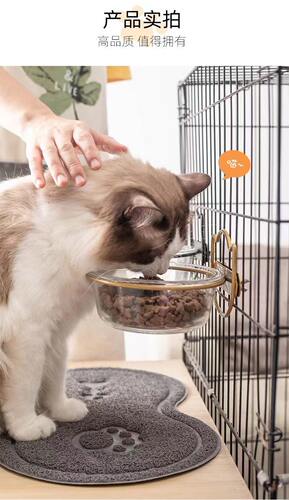 挂笼猫碗斜口陶瓷防打翻猫咪食盆悬挂式狗狗喝水碗固定狗盆宠物碗