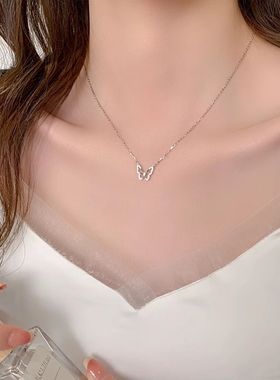 蝴蝶项链女款纯银锁骨链2025年新款爆款三八妇女节礼物送妈妈女友