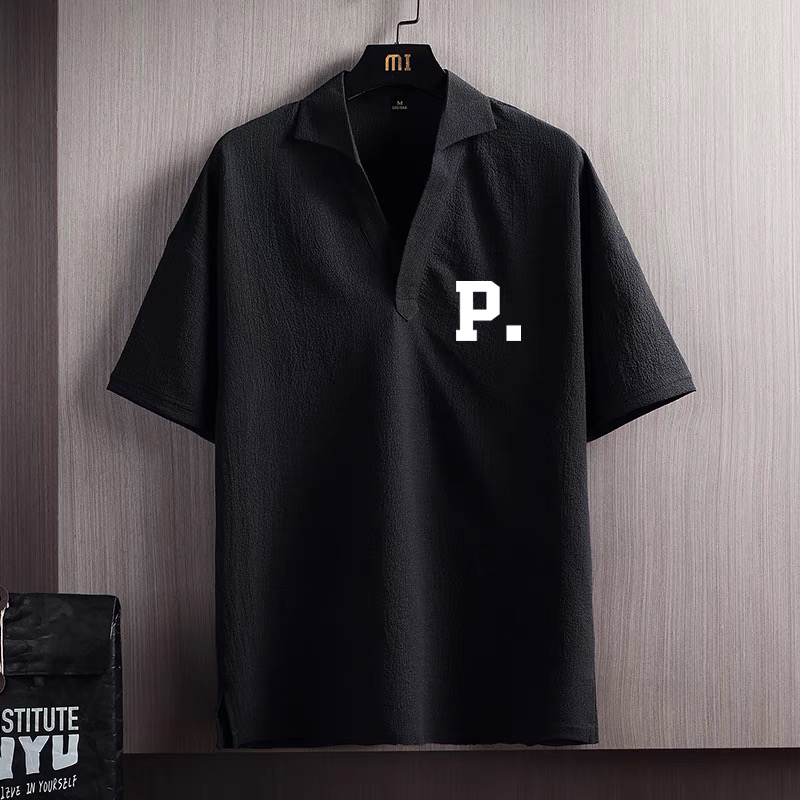 夏季男士加肥加大码冰丝短袖T恤