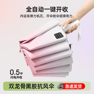 雨伞自动晴雨大号女高颜值加大加厚加固抗两用防风专用遮阳折叠