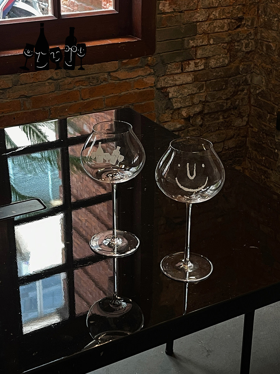 Smiley Face Wine Glass - Crystal Goblet Original Design - Product image 4