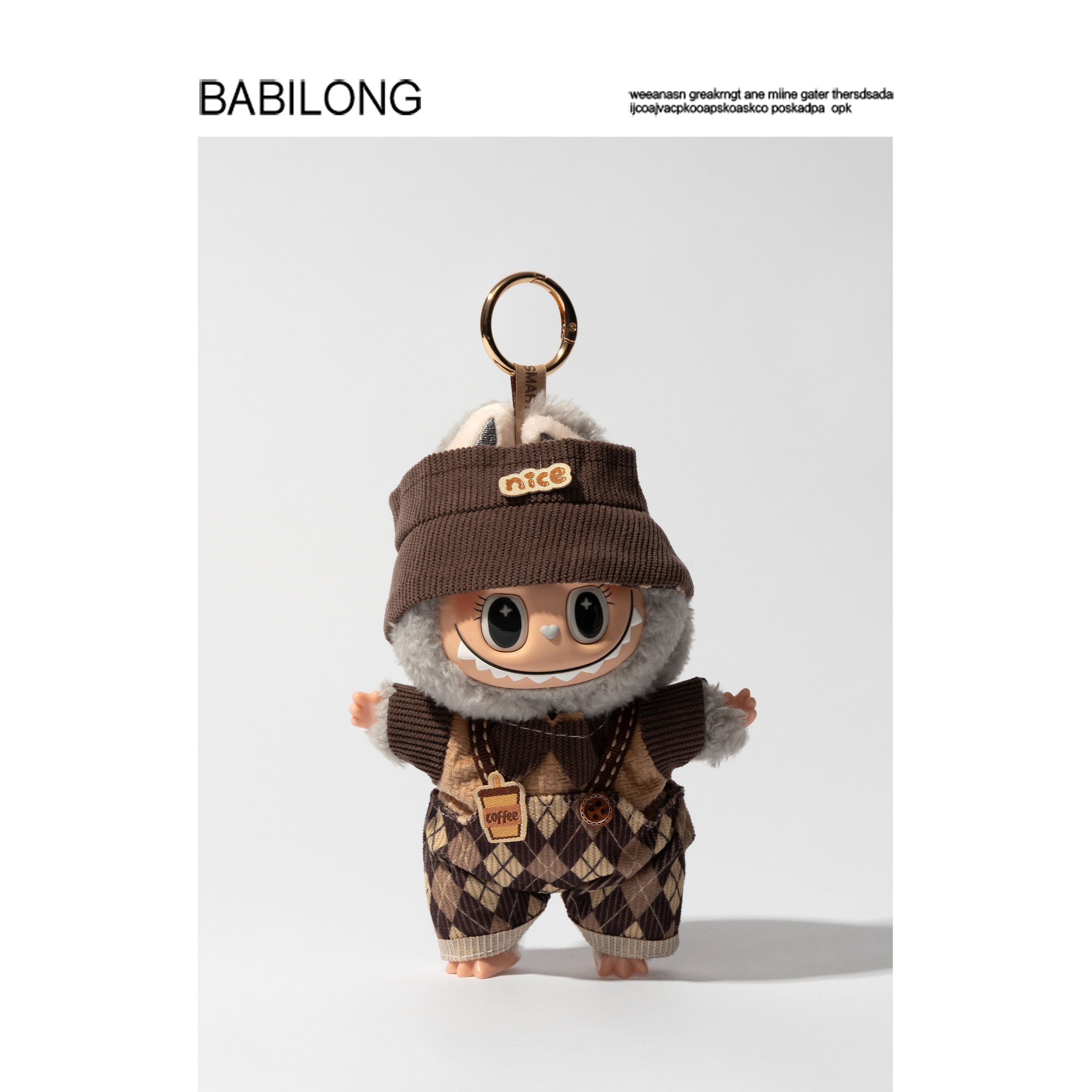 labubu毛绒公仔玩偶包包挂件搪胶派对可爱潮玩钥匙扣挂饰布布潮玩