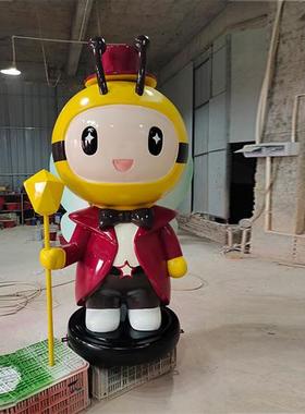 户外网红打卡玻璃钢蜜蜂雕塑园区景观小品商场美陈幼儿园卡通摆件