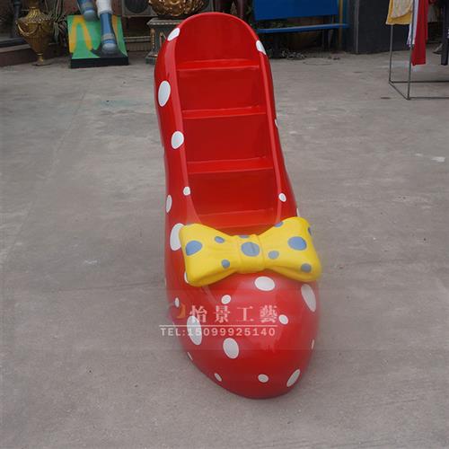 皮鞋子造型摆件玻璃钢彩色高跟鞋模型雕塑商场鞋店橱窗美陈摆件