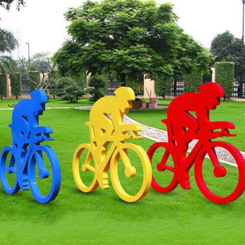 不锈钢运动人物雕塑校园广场跑步金属雕塑剪影体育不锈钢人物雕塑