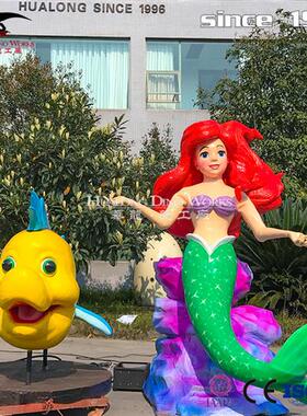 卡通美人鱼摆件微景观装饰工艺品儿童乐园商场美陈摆件五一节庆