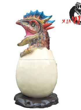 玻璃钢恐龙垃圾桶恐龙主题公园游乐场仿真恐龙系列玻璃钢产品