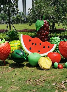 仿真玻璃钢水果蔬菜雕塑果园农场西瓜胡萝卜草莓辣椒葡萄落地摆件