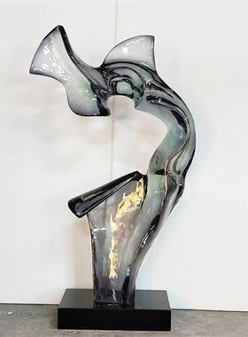 家居客厅玄关落地抽象摆件透明树脂雕塑酒店别墅楼梯间装饰艺术品