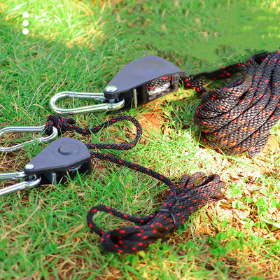 户外露营帐篷绳防风绳金属滑轮紧绳器可调节天幕延长绳伞绳拉绳