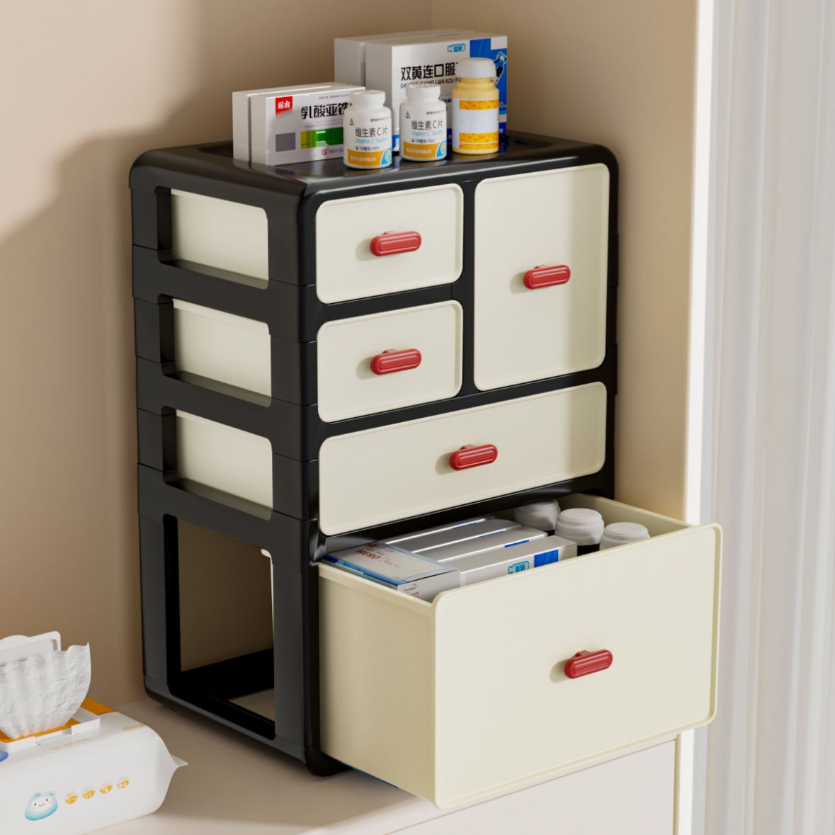药箱收纳盒抽屉式大容量防尘防潮