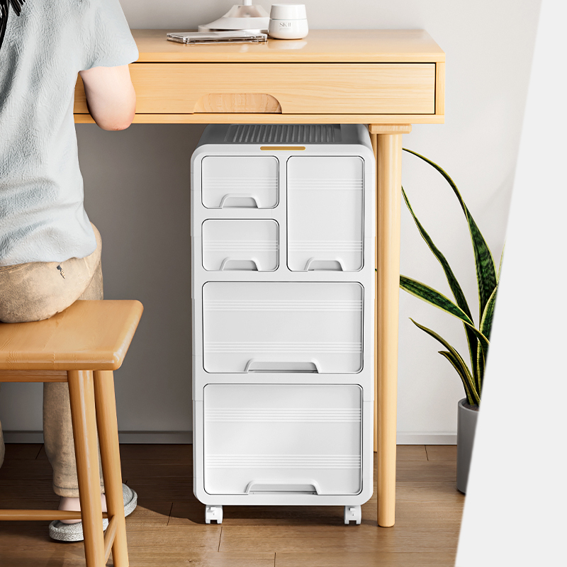 桌下抽屉式收纳柜办公室客厅办公用品文件杂物大容量多功能置物柜