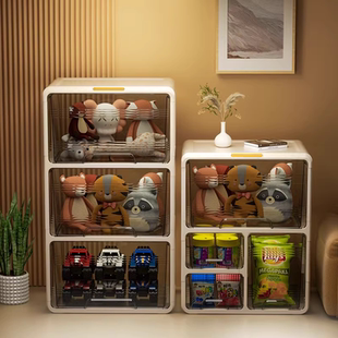 家用零食收纳柜客厅卧室桌下多层置物架玩具娃娃抽屉式一体整理柜