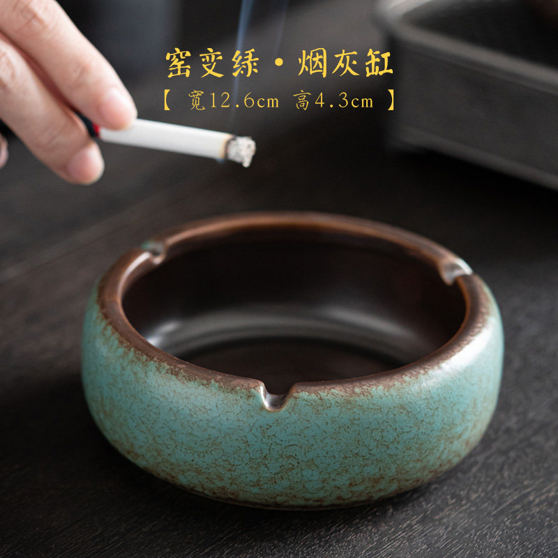 日式简约茶桌烟灰缸别墅家用办公室酒店复古禅意烟灰缸定制LOGO