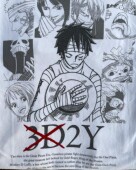 T恤日系二次元 WHO CARE复古大百科路飞草帽团短袖 宽松休闲vintage