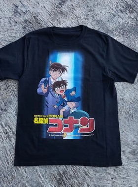 Detective Conan short sleeves logo名侦探柯南短袖T恤日系休闲