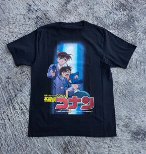 Detective Conan short sleeves logo名侦探柯南短袖T恤日系休闲