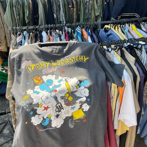 WHO CARE复古大百科  动画The Itchy & Scratchy Show宽松短袖T恤