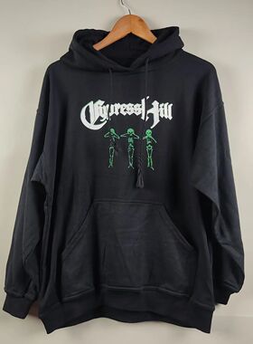 WHO CARE复古大百科Cypress hill乐队连帽卫衣宽松高街古着摇滚潮