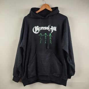 WHO CARE复古大百科Cypress hill乐队连帽卫衣宽松高街古着摇滚潮