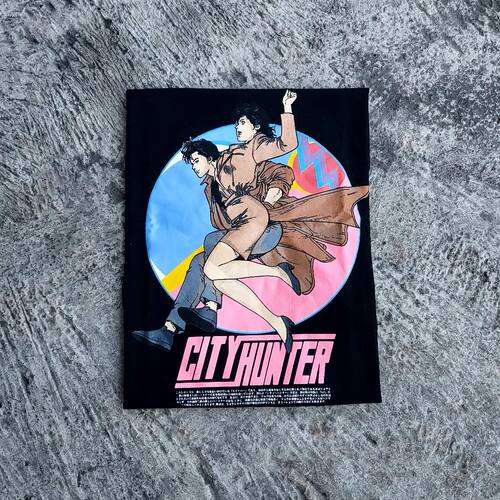 WHO CARE复古大百科CITYHUNTERblacktee城市猎人黑色T恤短袖