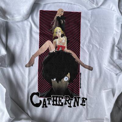 WHOCARE复古大百科catherineblack/white tee黑白T恤印花短袖韩版