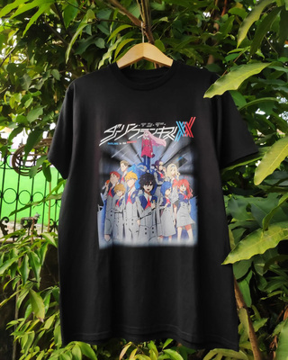 小领口！DARLING inThe FRANXX blacktee比翼之吻日漫质感短袖T恤