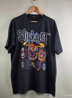 WHO CARE复古大百科 00s Slipknot Bootleg超酷颓废风硬挺短袖T恤