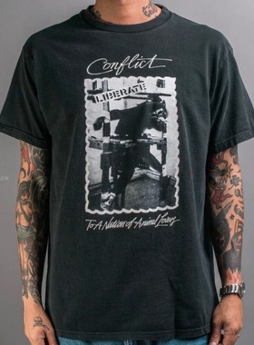 WHO CARE复古大百科confect美式高街宽松短袖T恤古着vintage摇滚