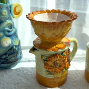 方亚彩绘手冲咖啡壶套装v60陶瓷创意咖啡过滤杯家用分享壶公道杯